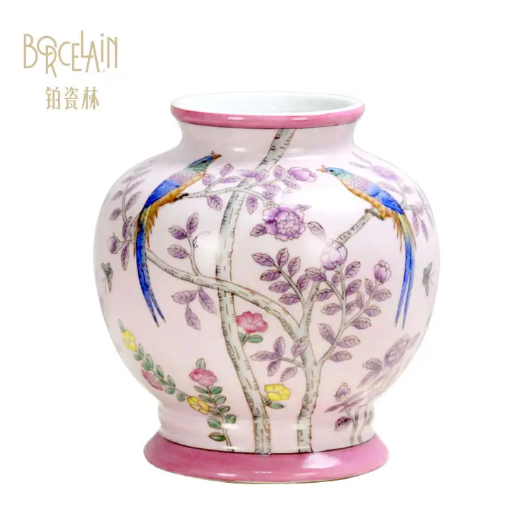 Chinese style porcelain seahorse flower ceramic vases wholesale
