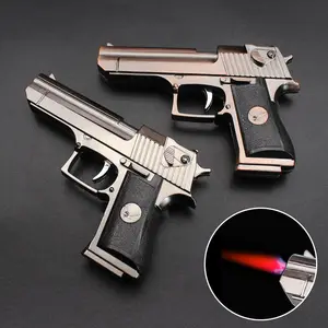 Saling quente Grande Metal Desert Eagle Beretta Pistola Pistola Isqueiro Gun Em Forma De Butano Tocha Isqueiros Toy Modelos