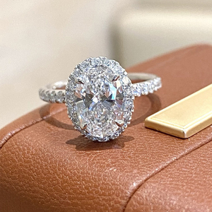 Bague de fiançailles Xinfly Luxury Pt950 en platine avec diamant ovale de 1 carat certifié IGI, cultivé en laboratoire, pour elle - Product Image 1