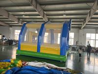 QIQU Jeu de football interactif 5x5m avec zone de saut et trous cibles, but de football gonflable pour gardien de but