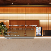 Pantalla Publicitaria Táctil LCD Todo en Uno de 13.3 Pulgadas con Batería de 12h para Interiores, Señalización Digital