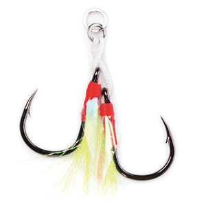 MUSTAD 2 Set/bag Jig señuelo anzuelo de asistencia de pesca 100% producto Original Jigbait gancho pluma longitud <span class=keywords><strong>desigual</strong></span> inequidad - Product Image 5