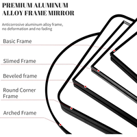 Miroir pleine longueur rectangulaire en alliage d'aluminium avec cadre LED, sur pied ou mural, pour la maison, la salle de sport, le salon