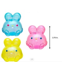 Jouet Squishy Lapin Mignon Scintillant en Gelée, Anti-Stress Sensoriel, Jouet Fidget Coloré en Forme de Lapin, Cadeau Nouveauté