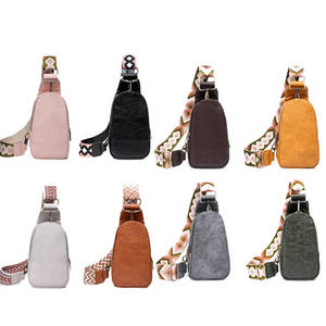 BSCI personnalisé en gros en cuir végétalien sac à bandoulière PU poitrine sac banane pour hommes femmes bandoulière guitare sangle ceinture fille poitrine sacs - Product Image 3