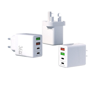 Type C ที่ชาร์จแบบเร็ว PD 36W + QC3.0 USB C ที่ชาร์จแบบเร็ว4พอร์ต UK EU US plug ที่ชาร์จติดผนัง - Product Image 3