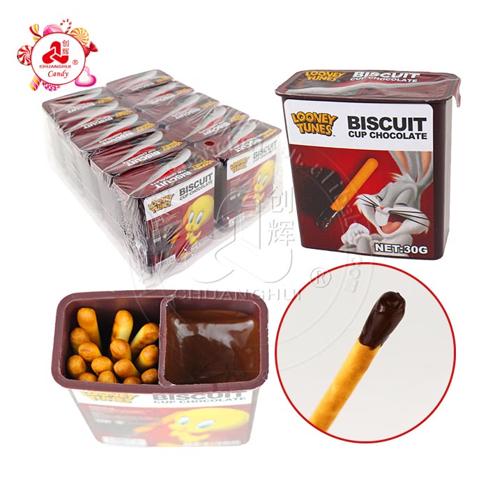 chocolate sauce Finger biscuit