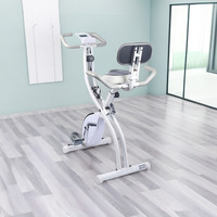 Vélo d'exercice stationnaire pliable à résistance magnétique 16 vitesses, hauteur réglable, capacité 150 kg, avec surveillance de la fréquence cardiaque, pour la maison