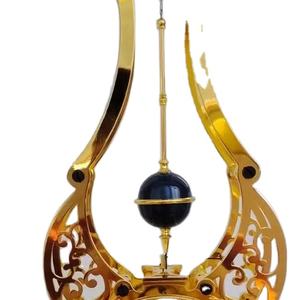 นาฬิ<span class=keywords><strong>กา</strong></span>ตั้งโต๊ะ/ติดผนัง แบบโครงกระดูก ไร้เสียง พร้อมฟังก์ชั่นแสดงข้างขึ้นข้างแรม  ทรงกรวยเคลือบทองสไตล์ฝรั่งเศส  แบบลูกตุ้มหมุน - Product Image 2