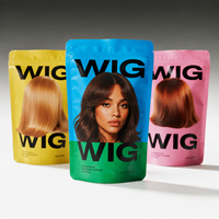 Sacs d'emballage Mylar personnalisés pour perruques courtes, tresses et perruques avec logo imprimé numériquement pour femmes