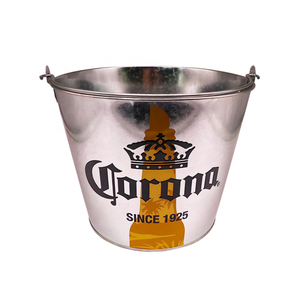 Seau à glace en métal galvanisé rond carré ovale 3L 5L 6L 8L 10L 15L 20L 30L avec logo personnalisé, impression par transfert thermique sur soie - Product Image 3