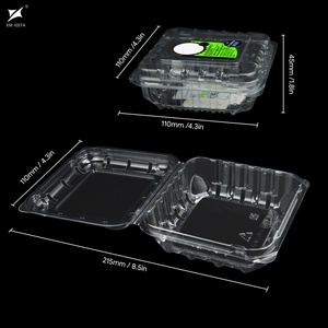 Barquettes en plastique transparent PET pour fruits et aliments, diverses tailles, personnalisables en usine, jetables, emballages blister - Product Image 2