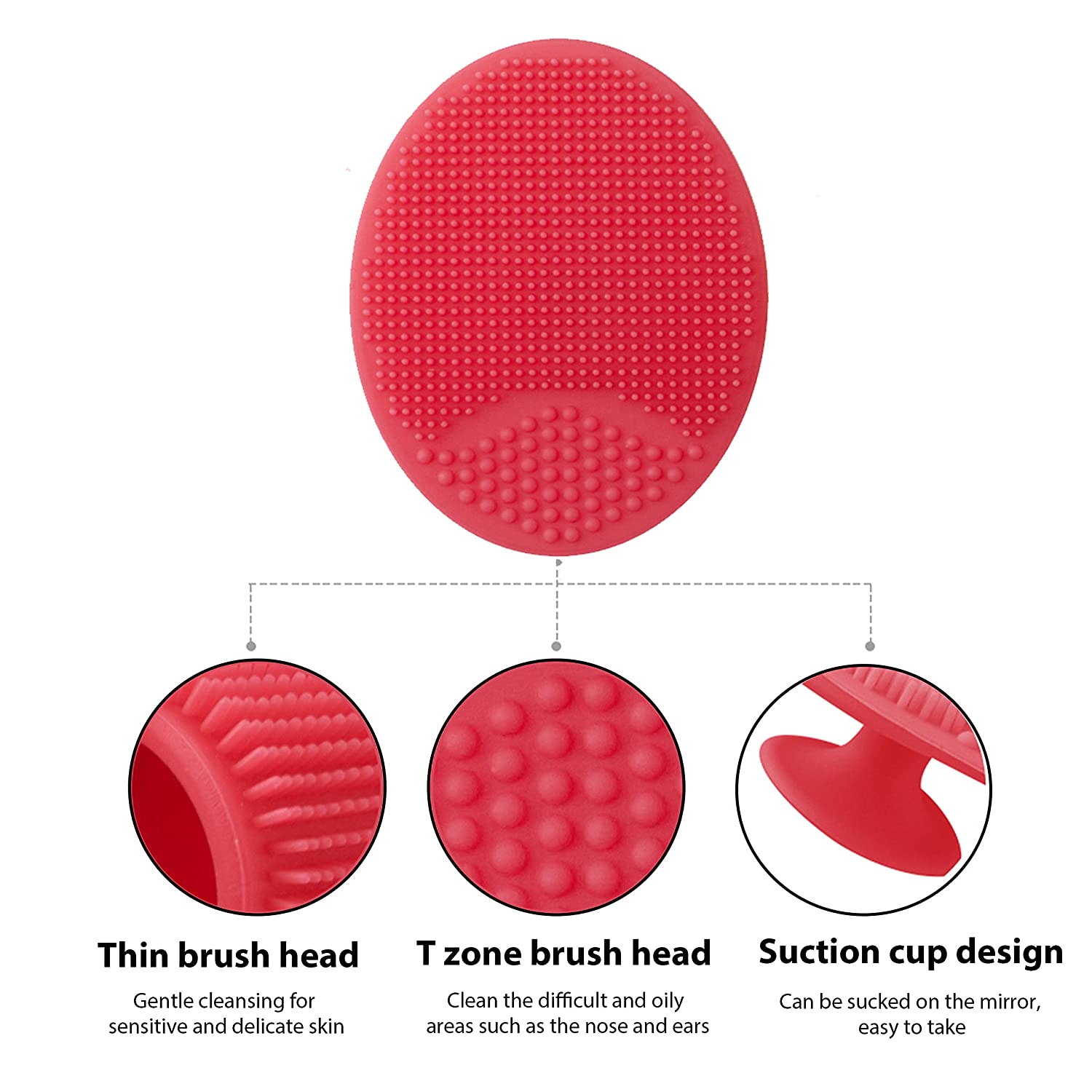 Face Scrubber, Soft Silicone Facial Cleansing Brush Face Exfoliator Blackhead Acne Pore Pad Cradle Face Wash Brush