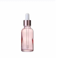 Custom Cosmetic Packaging Mixing Bottle Pink Essential Oil Bottle Glass Dropper Essence Liquid Bottle Empty Bottles