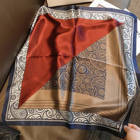 100% mûrier soie Satin Paisley carré écharpe femmes rétro cou écharpe pour printemps et été cou-protection foulard en soie