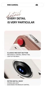 กล้อง Y6000 1080P HD ย้อนยุคขนาดเล็กพร้อมหน้าจอแฟลชโคมไฟเครื่องบันทึกภาพกล้องดิจิตอล CCD น้ำหนักเบาสำหรับพวงกุญแจการเดินทาง - Product Image 5