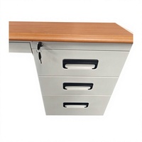 Meubles de bureau pas chers, bureau avec tiroirs en métal, structure démontable, table de bureau en fer avec plateau en bois