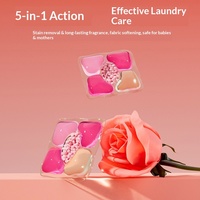 140 capsules de lessive parfumées à la rose romantique 5-en-1 longue durée pour vêtements, en coffret cadeau