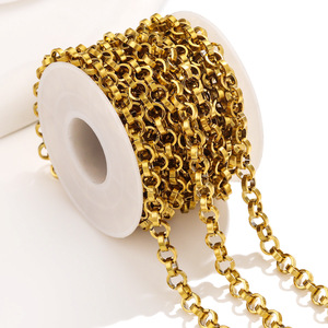 Cadena Rolo de Acero Inoxidable Resistente con Baño de Oro PVD de 18K de 6mm para Hip Hop, Metal DIY y Cadenas para Bolsos - Product Image 5