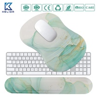 Tapis de souris gaming en mousse à mémoire de forme vert clair personnalisable avec transfert thermique, motif dessin animé, repose-poignet antidérapant, idéal pour le bureau et la maison