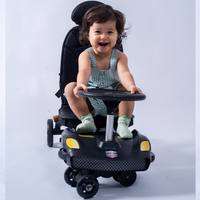Poussette bébé Abon BS1698 Convertible Rider II, légère, compacte, 4-en-1, cadre en alliage d'aluminium, tissu PU, métal, charge maximale 15 kg