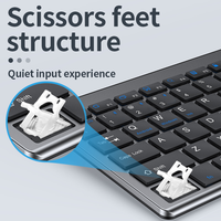 Combo Clavier et Souris Sans Fil Rechargeable Pleine Taille Bt 5.0 & 2.4G pour Ordinateur Portable, Netbook, PC et Tablette