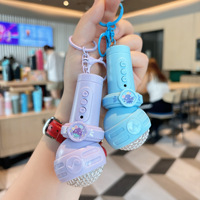 Porte-clés microphone d'enregistrement multifonctionnel mignon, accessoire créatif pour sac, cadeau amusant pour étudiants et pendentif jouet