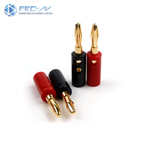 Connecteur d'amplificateur audio sans soudure à vente chaude, fiche mâle 1P, fiche banane, bornes en laiton codées par couleur, boîtier PC, tête de lanterne, vis 4 mm