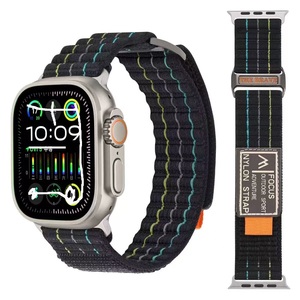 Apple Ultra2 naylon saat kayışı 42/44/45/49mm lüks ayarlanabilir spor elastik Velcro döngü serisi 8/9/10 I için kayışları izle - Product Image 1