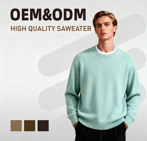 Pullover da <span class=keywords><strong>Uomo</strong></span> Personalizzato di Alta Qualità Autunno Inverno in <span class=keywords><strong>Maglia</strong></span> di Cachemire e <span class=keywords><strong>Lana</strong></span> di Visone - Product Image 1