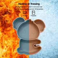 2024 nouvelle tendance Non toxique bébé assiette d'alimentation écologique Silicone forte aspiration plats enfant sevrage formation vaisselle assiette