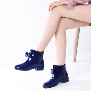 Nuevas <span class=keywords><strong>Botas</strong></span> <span class=keywords><strong>de</strong></span> Lluvia con Lazo para <span class=keywords><strong>Mujer</strong></span>, Color Sólido, a la Moda, <span class=keywords><strong>Botas</strong></span> Cortas para Dama, Antideslizantes, <span class=keywords><strong>de</strong></span> Secado Rápido - Product Image 5