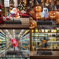 20cm pequeño ventilador de escritorio 3D holograma pantalla negocios publicidad Logo luz lámpara holográfica proyector recargable