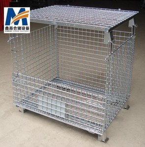Mracking ağır hareketli galvanizli demir çerçeve katlanır tekerlekli depolama kafesi ekspres sıralama tel konteyneri depo depolama - Product Image 5