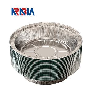 ARABIA 7-Inch 700ML Voedselveilige Ronde Aluminiumfolie Bakvorm/Foliebakje met Transparante Deksels voor Taart, Bakken en Feesten - Product Image 1