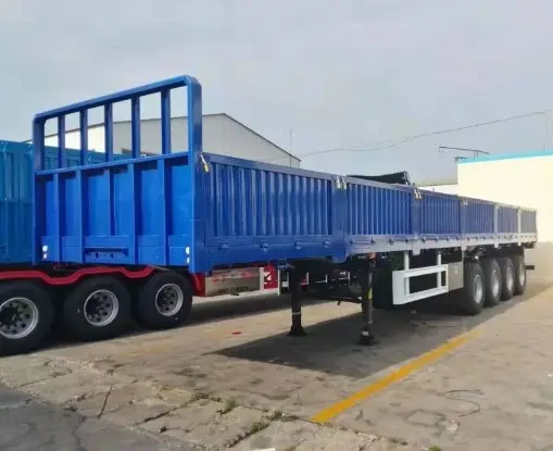 Wosheng high quality 40ton 60ton 80ton 100ton 3 axles dropside sidewall semi truck trailer cargo side wall semi trailer