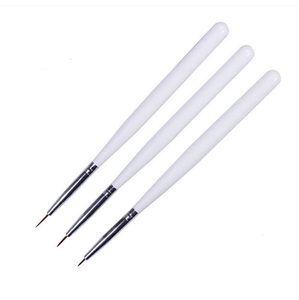 Ensemble de 3 pinceaux à ongles de qualité supérieure avec manche en plastique blanc, style sable, pour la peinture florale et la manucure - Product Image 3
