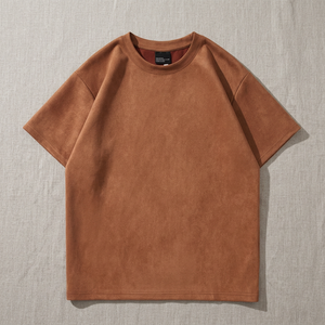เสื้อยืดผู้ชายทรงโอเวอร์ไซส์สีพื้นสไตล์วินเทจ ผ้าฝ้าย 100% แขนสั้น กันยับ แห้งเร็ว เป็นมิตรกับสิ่งแวดล้อม ระบายอากาศได้ดี - Product Image 3