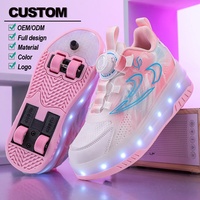 Chaussures de sport de patinage à roulettes à 4 roues pour enfants pour filles et garçons semelle intérieure EVA de marche en plein air chaussures de patin à roulettes pour enfants
