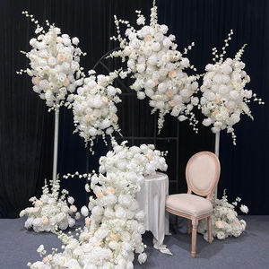 Conjunto de Decoración Floral Artificial de Champán Blanco Minimalista y de Alta Gama, Decoración de Fondo Floral de Lujo para Bodas - Product Image 3