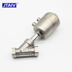 JTAIV Válvula de asiento angular neumática de doble acción de 2 vías, accionada por pistón, para agua, aire y aceite base, de acero inoxidable 304, con rosca - Product Image 3