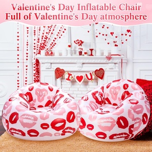 Fauteuil gonflable en PVC rose 37,4*21,65*15,75 pouces, pouf en forme de lèvre rouge pour piscine, camping, balcon, salon, chambre à coucher, salle de lecture - Product Image 5