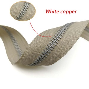 Matte Silver Aluminum Double <strong>Zipper</strong> with Custom <strong>Zipper</strong> Open-End Type for Bags &amp; Shoes Puller Accessories Two Ways <strong>Zipper</strong> - Product Image 3