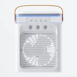 Cool Mist Sprayer New Model Air Cooler Rechargeable Small Fan Mini Air Cooling Fan With Led Light