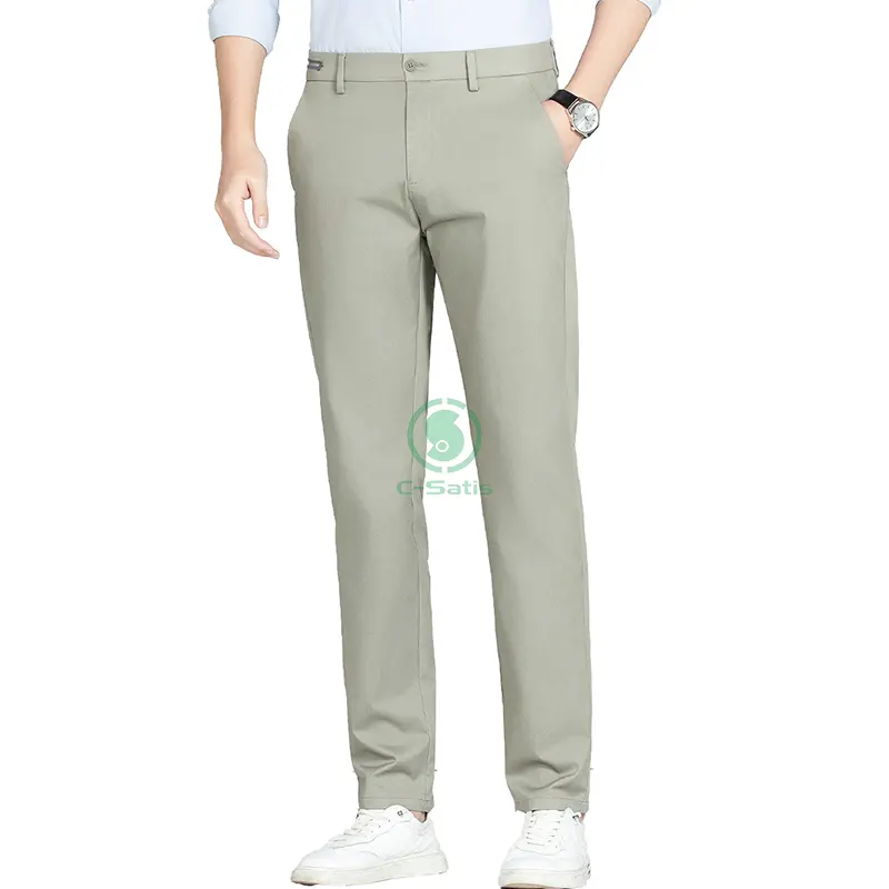 Customized high-end men's business pants golf pants men's non ironing straight leg pants