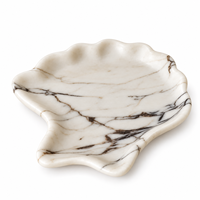 Plateau ondulé élégant en marbre blanc veiné naturel NANWEI, idéal pour bijoux, table basse et décoration intérieure