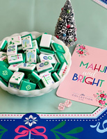 Luxuriöses Graviertes Poliertes Acryl-Mahjong 160 Steine Weihnachtliches Fantasievolles Design Zweischichtiges Steine-Set Würfel Großhandel