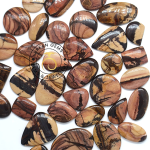 Cabochons en Jaspe Naturel d'Australie, Tailles et Formes Mixtes, Lot de Pierres Précieuses en Vrac de 10 à 40 mm pour la Fabrication de Bijoux, Jaspe Australien - Product Image 3
