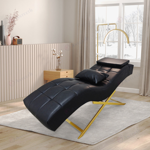 Table de massage électrique en cuir véritable pour salon de beauté, lit de soin du visage, couleur au choix, design moderne réglable en PVC - Product Image 2