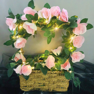 Guirnalda <span class=keywords><strong>de</strong></span> Rosas Artificiales con <span class=keywords><strong>Luces</strong></span> LED, Ideal para el Día <span class=keywords><strong>de</strong></span> San Valentín, Bodas, Fiestas, Decoración <span class=keywords><strong>de</strong></span> <span class=keywords><strong>Jardín</strong></span> e Interiores - Product Image 1
